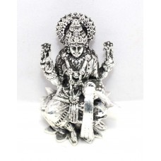 Silver Laxmi 925 Statue Figurine Sterling Idol Goddess Solid India Handmade W451